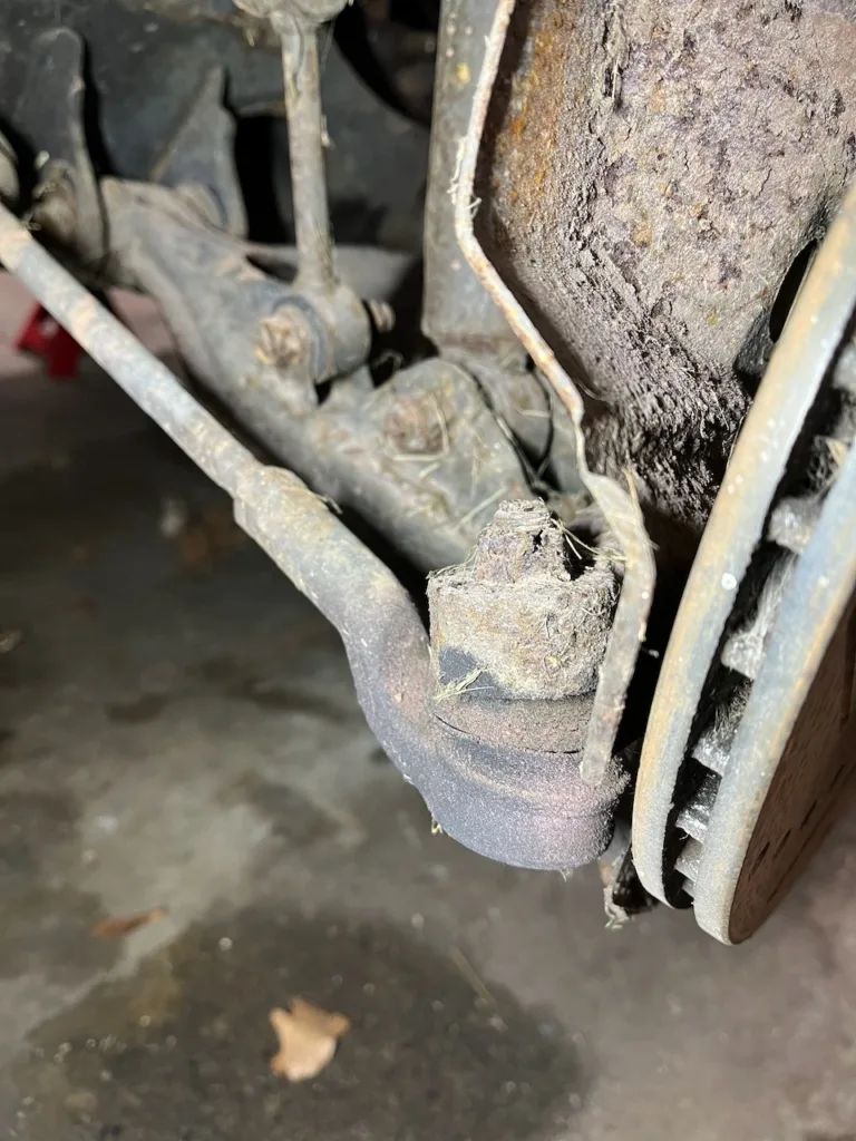 Old outer tie rod end on an NA Miata